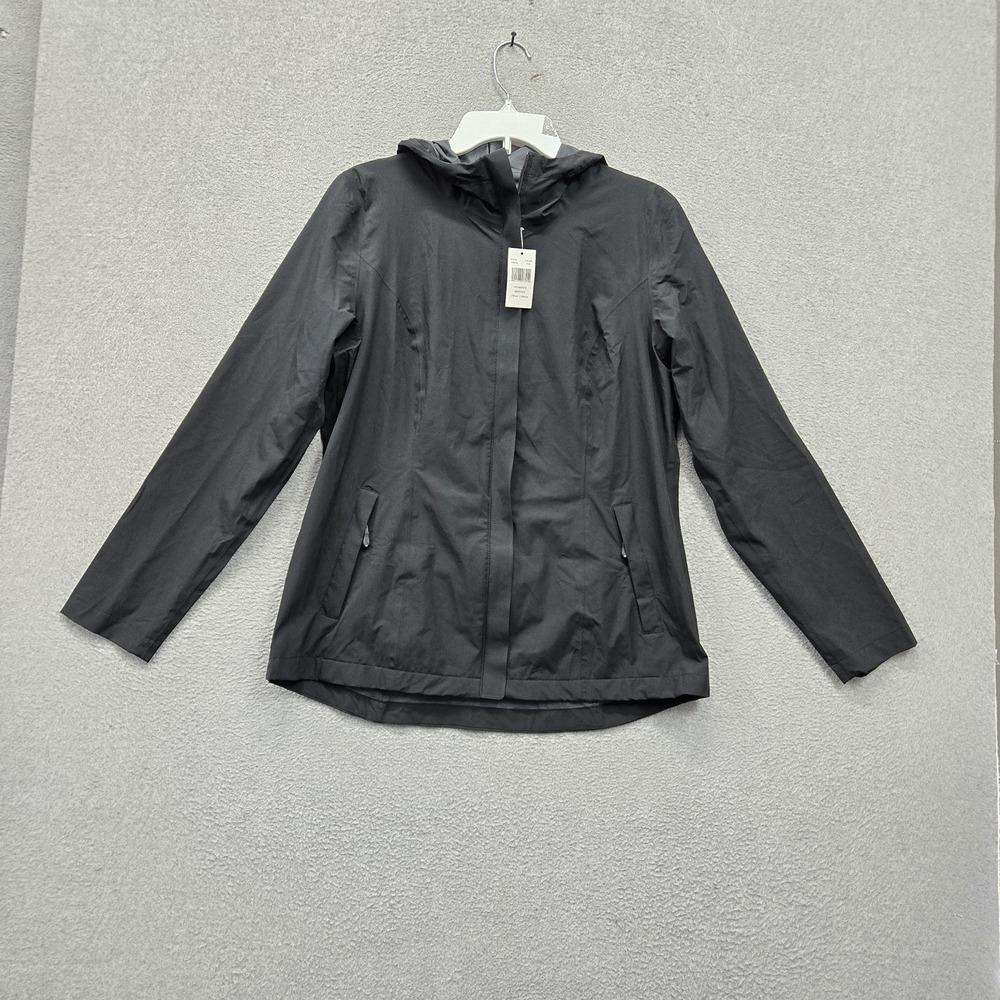 32 Degrees Women Jacket M Black COOL Rain Hooded Weatherproof Full Zip NWT